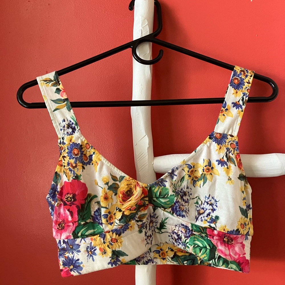 Zara floral crop/bra